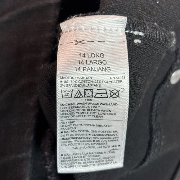 Old Navy Pull-On Jeggings 14 Long Rockstar Skinny Black Stretch Elastic Waist - Picture 11 of 11